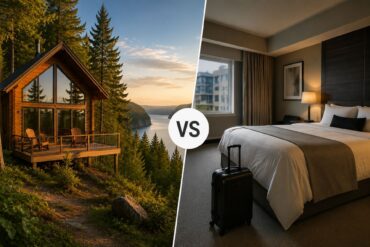 Hébergement immersif Québec, hébergement nature Saguenay, hôtel ou chalet Québec, séjour nature confortable, hébergement Fjord du Saguenay, chalet avec vue Québec, Auberge du Cap au Leste, vacances nature Québec, expérience immersive Québec, hébergement insolite Saguenay