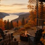 Séjour automne Saguenay, couleurs automnales Québec, hébergement automne Fjord du Saguenay, vacances automne Québec, chalet automne Saguenay, Auberge du Cap au Leste, escapade automnale Québec, séjour nature automne, hôtel Fjord du Saguenay, réserver séjour automne Québec