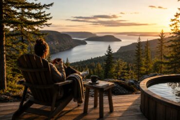 Séjour ressourcement Québec, retraite bien-être Québec, escapade nature Québec, vacances détente Québec, forêt boréale Québec, Fjord du Saguenay, Auberge du Cap au Leste, séjour bien-être nature, retraite en forêt Québec